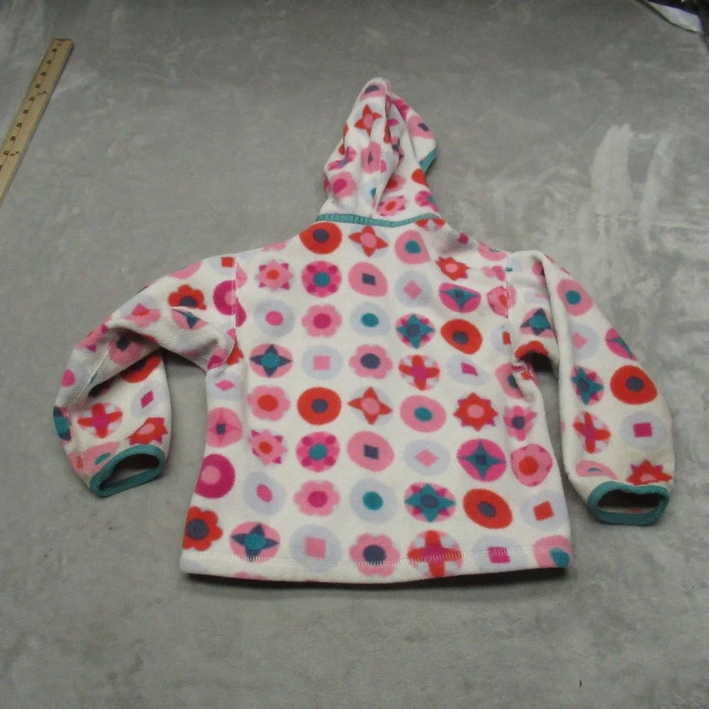 Patagonia Jacket Toddler 3T‎ White Pink Baby Synchilla Fleece Geometric Full Zip